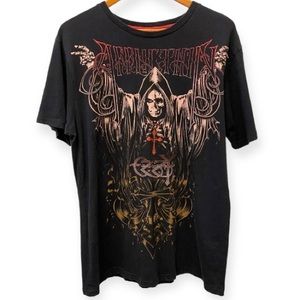 Affliction Ozzy Osbourne T Shirt Black Grim Reaper Mens Size XL Rare Graphic Tee